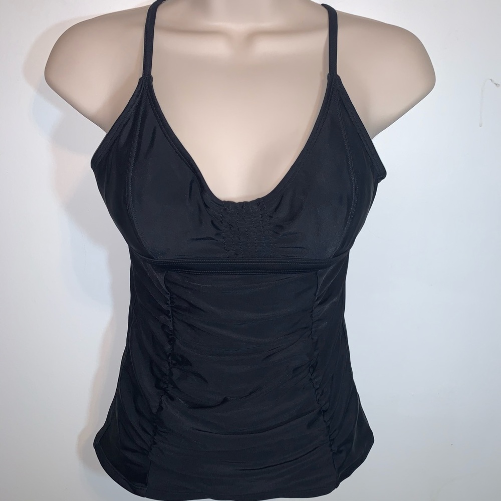Athleta Smocked Tankini Black